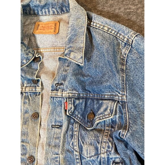 Vintage 80s Levis Jacket Trucker Denim reverts Jean 70506-0214 Women 40 - Picture 7 of 16